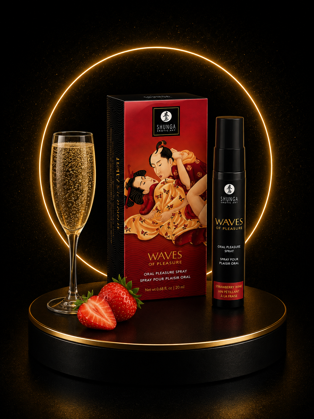 Lubrifiant Shunga Waves of Pleasure — Fraise Champagne — 20ml